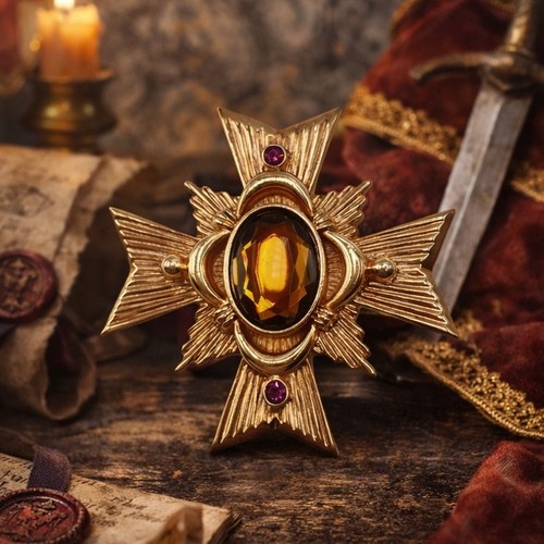 Ciondolo spilla croce maltese
