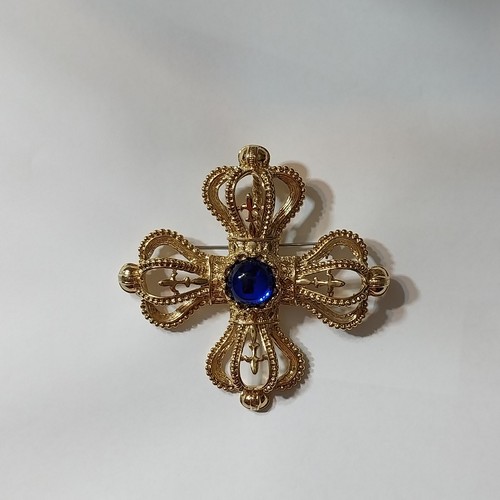 Ciondolo spilla cabochon blu