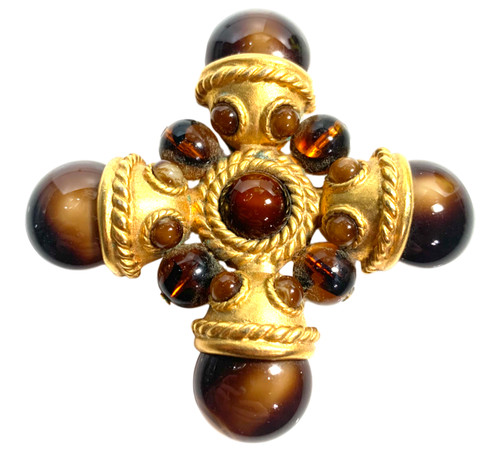 Spilla croce maltese - , cabochon