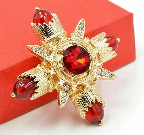 Spilla regal glamour rosso - glamour,