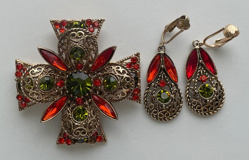 Set orecchini spilla croce - orecchini,