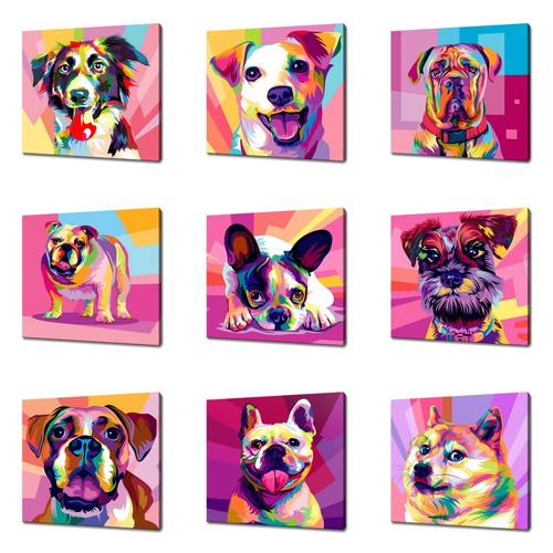 Quadro stampa tela - stampa, cani