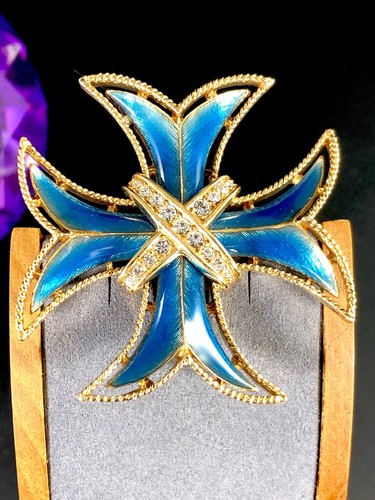 Spilla croce maltese strass - croce,